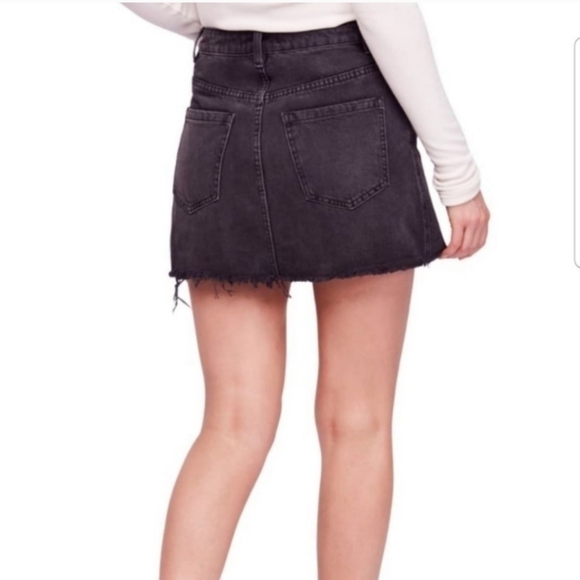 We the Free skirt jean mini skirt ZIP IT UP Free People size 24 - Picture 7 of 7